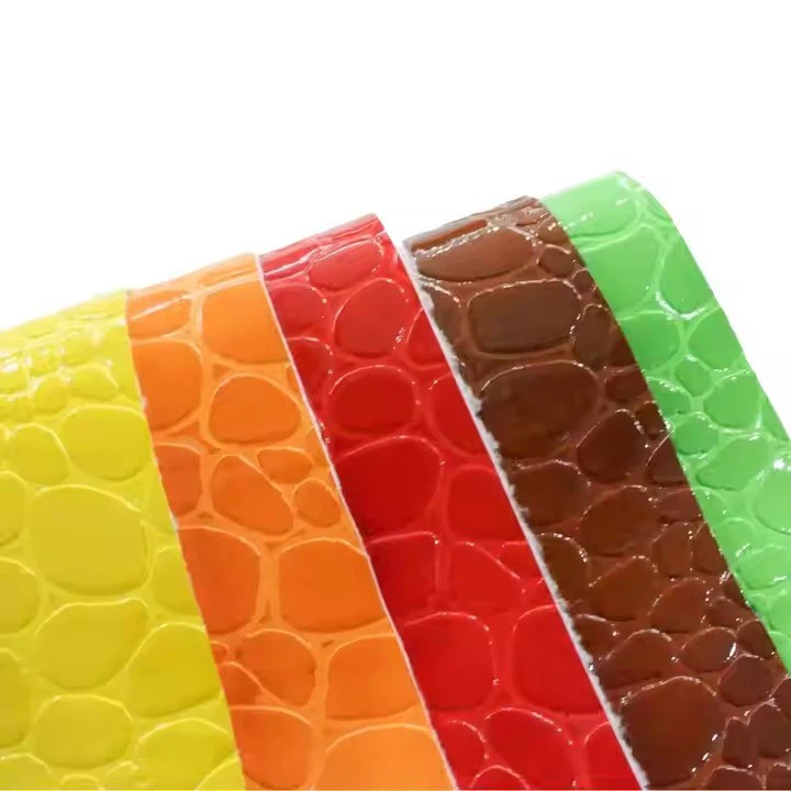 PU Grain Crocodile Leather Embossed Warp Knitted Medium Hardness Fabric Animal Print Artificial Leather For Bag/shoes /handbags